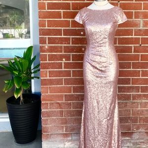 Prom sequin rose gold dress